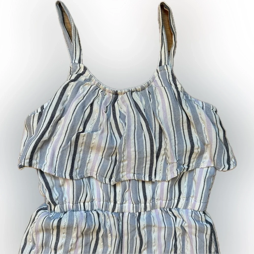 Justice Striped Pastel Sleeveless Spring Summer Romper Jumpsuit Sz Girls M (10)